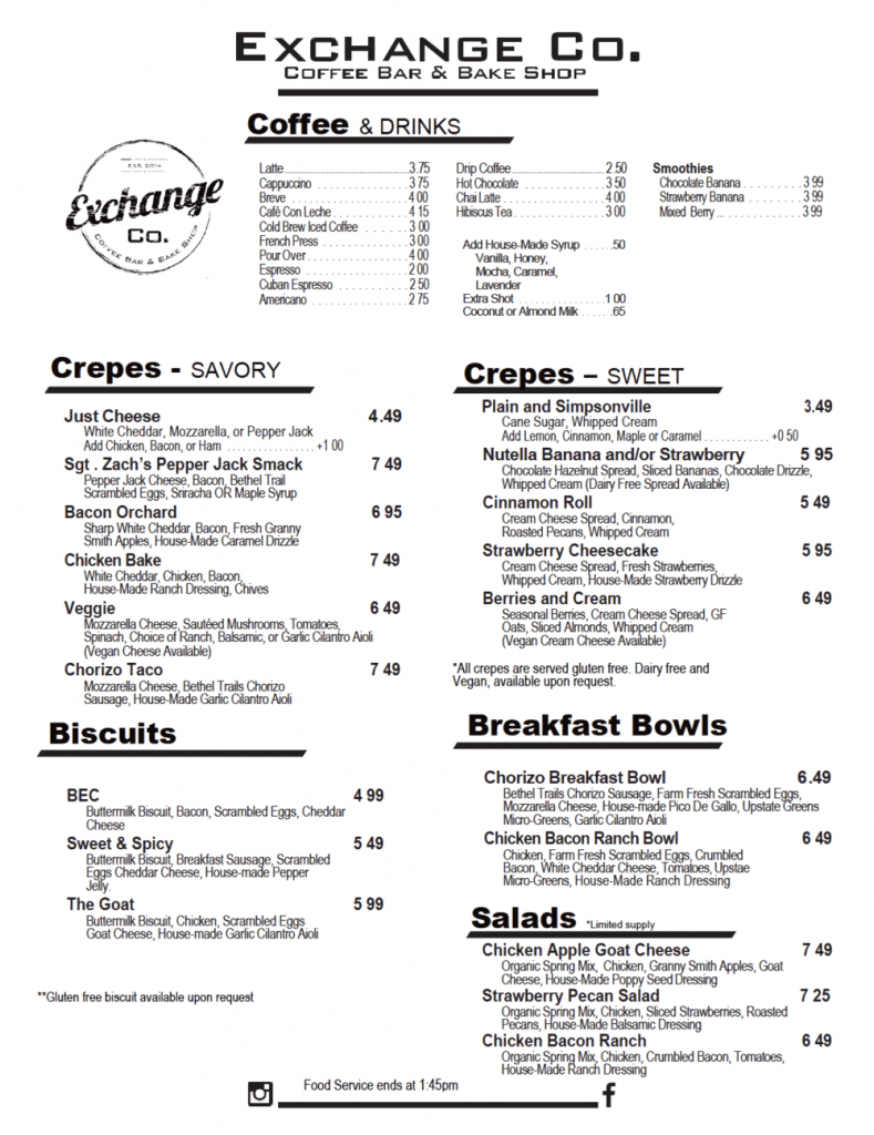 Exchange Coffee Co Coffee & Crepes in Simpsonville, SC
